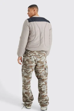 Boxy Curved Quilted Puffer | BoohooMAN UK