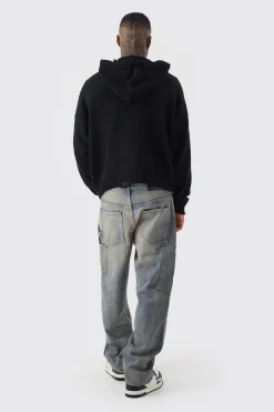 Boxy 3d Ofcl Knitted Hoodie | BoohooMAN UK
