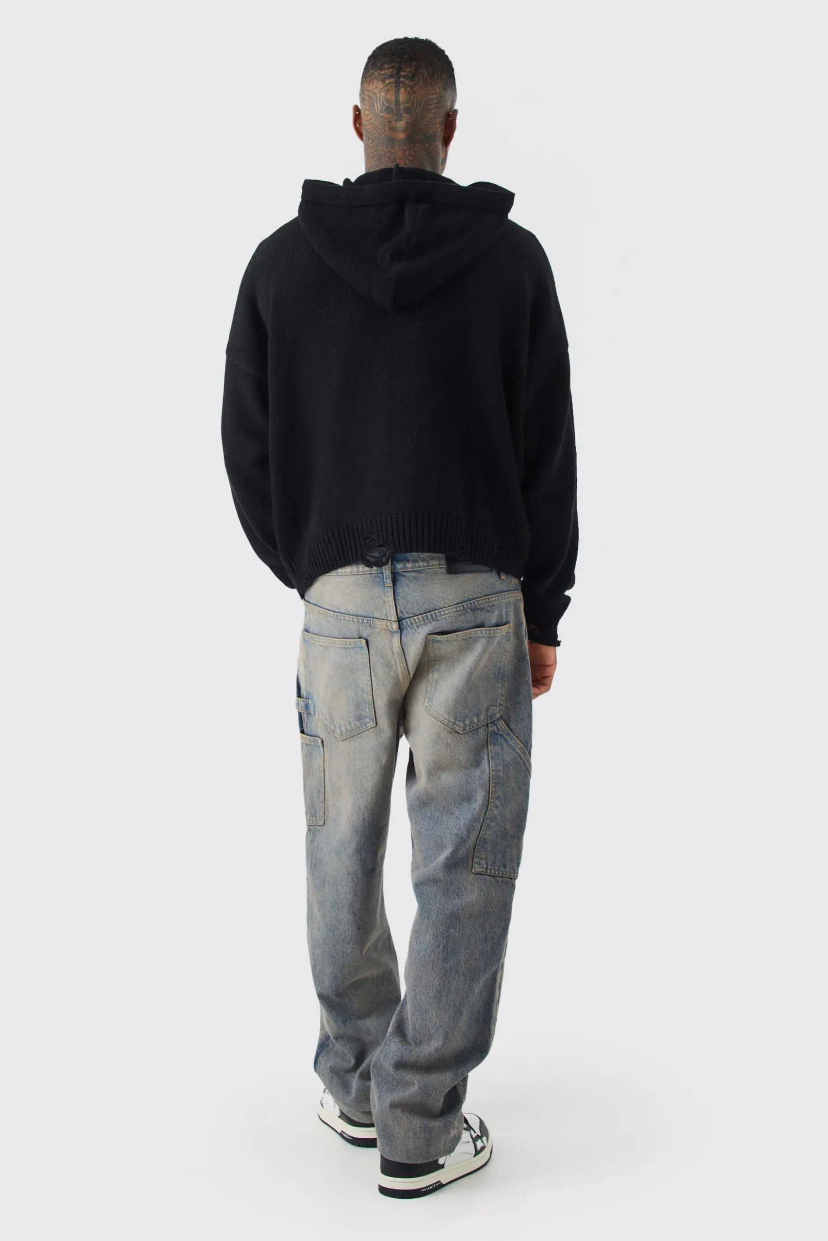 Boxy 3d Ofcl Knitted Hoodie | BoohooMAN UK