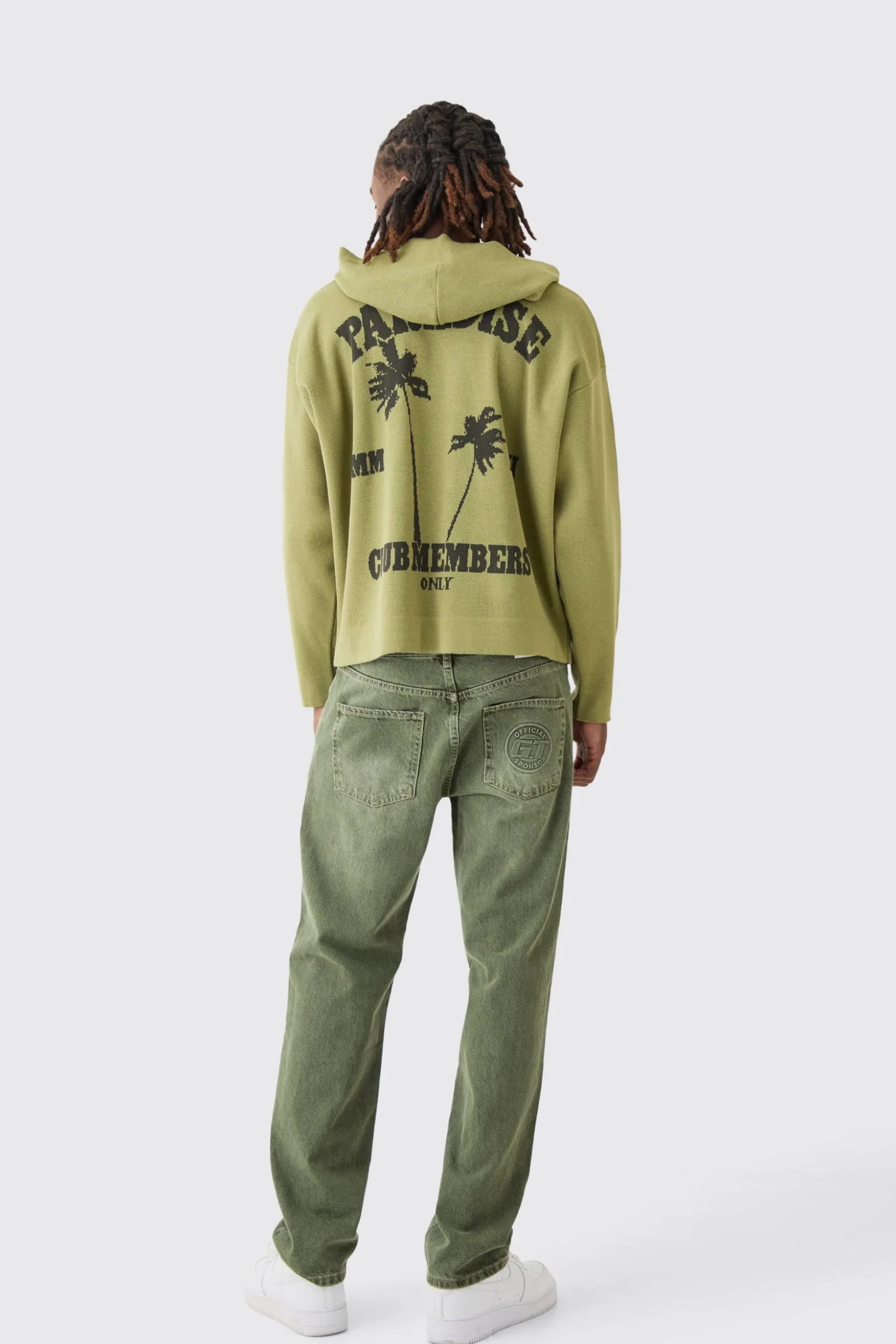 Boxy Drop Shoulder Graphic Knit Hoodie | BoohooMAN UK