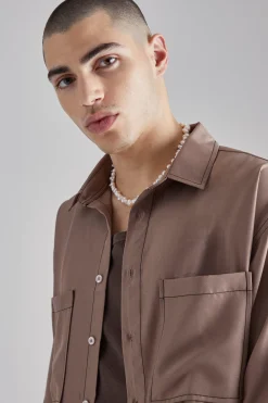 Boxy Dropped Shoulder Soft Twill Shirt | BoohooMAN UK
