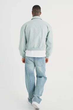 Boxy Embossed Pu Collared Bomber | BoohooMAN UK