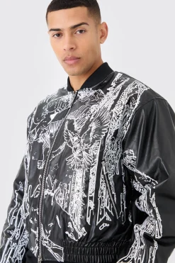 Boxy Embroidered Bomber | BoohooMAN UK