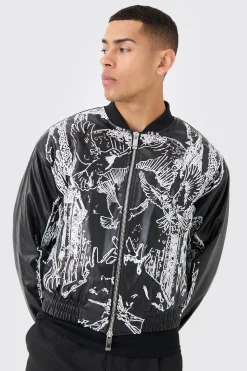 Boxy Embroidered Bomber | BoohooMAN UK