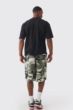 Boxy Extended Neck Raw Hem Large Official Mask Print T-shirt | BoohooMAN UK