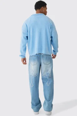 Boxy Fit Brushed Knit Cardigan | BoohooMAN UK