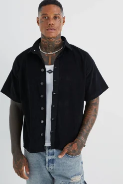 Boxy Fit Cord Shirt | BoohooMAN UK