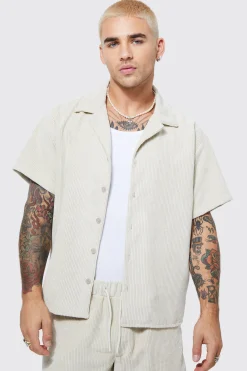 Boxy Fit Corduroy Shirt | BoohooMAN UK