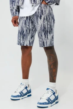Boxy Fit Fabric Interest Denim Jacket And Jeans/ Shorts | BoohooMAN UK