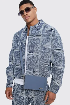 Boxy Fit Fabric Interest Denim Jacket And Jeans | BoohooMAN UK