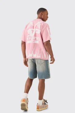 Boxy Fit Knitted Moto Shirt | BoohooMAN UK