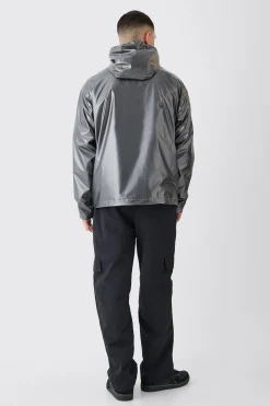 Boxy Fit Metallic Windbreaker | BoohooMAN UK