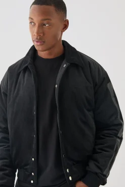 Boxy Fit Skeleton Applique Varsity Jacket | BoohooMAN UK
