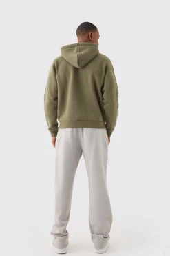 Boxy Fit Zip Through Hoodie | BoohooMAN UK