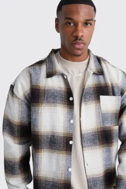 Boxy Flannel Check Shirt | BoohooMAN UK