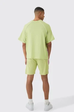 Boxy Floral Embroidered Football T-shirt & Short Set | BoohooMAN UK