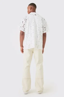 Boxy Floral Lace Shirt | BoohooMAN UK