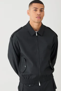 Boxy Formal Bomber Jacket | BoohooMAN UK