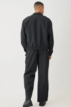 Boxy Formal Bomber Jacket | BoohooMAN UK