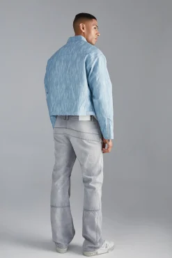 Boxy Funnel Neck Biker Jacket | BoohooMAN UK