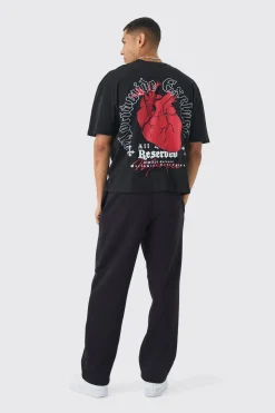 Boxy Heart Renaissance Large Scale Back Print T-Shirt | BoohooMAN UK