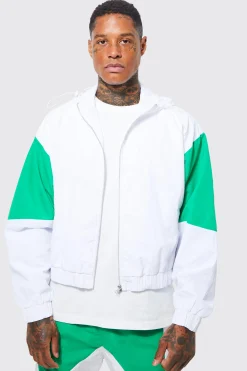Boxy Hooded Moto Jacket | BoohooMAN UK