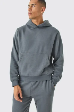 Boxy Hooded Tracksuit | BoohooMAN UK