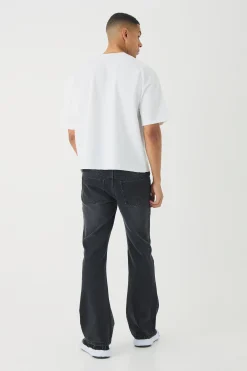 Boxy Jersey Twill Embroidery Limited T-shirt | BoohooMAN UK