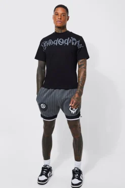 Boxy Limited Basketball T-shirt And Short Set | BoohooMAN UK