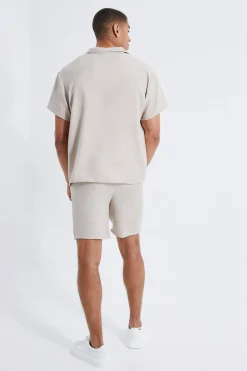 Boxy Linen Shirt And Short Set | BoohooMAN UK
