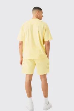 Boxy Man Distressed T-Shirt & Shorts Set | BoohooMAN UK