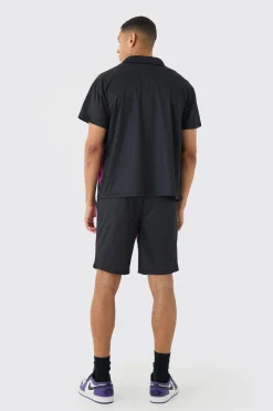 Boxy Mesh Moto Sport Shirt & Short | BoohooMAN UK