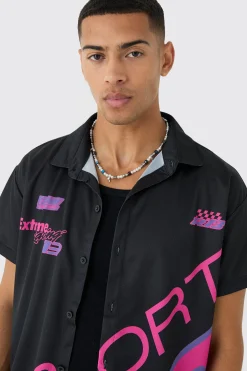 Boxy Mesh Moto Sport Shirt & Short | BoohooMAN UK