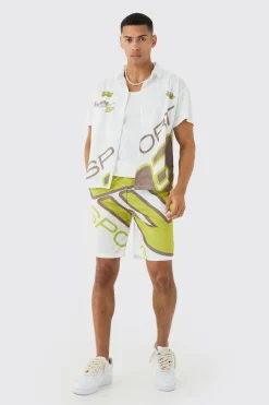 Boxy Mesh Moto Sport Shirt & Short | BoohooMAN UK