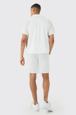 Boxy Mesh Moto Sport Shirt & Short | BoohooMAN UK
