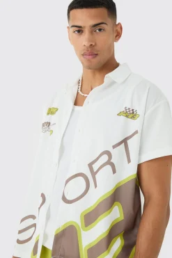 Boxy Mesh Moto Sport Shirt & Short | BoohooMAN UK