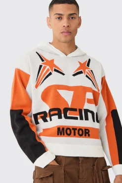Boxy Moto Graphic Hoodie | BoohooMAN UK
