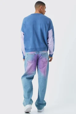 Boxy Moto Knitted Jumper | BoohooMAN UK