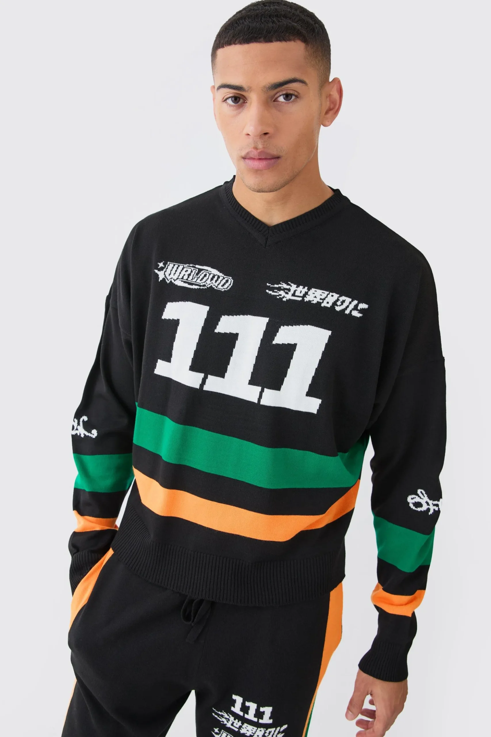 Boxy Moto Knitted Jumper | BoohooMAN UK