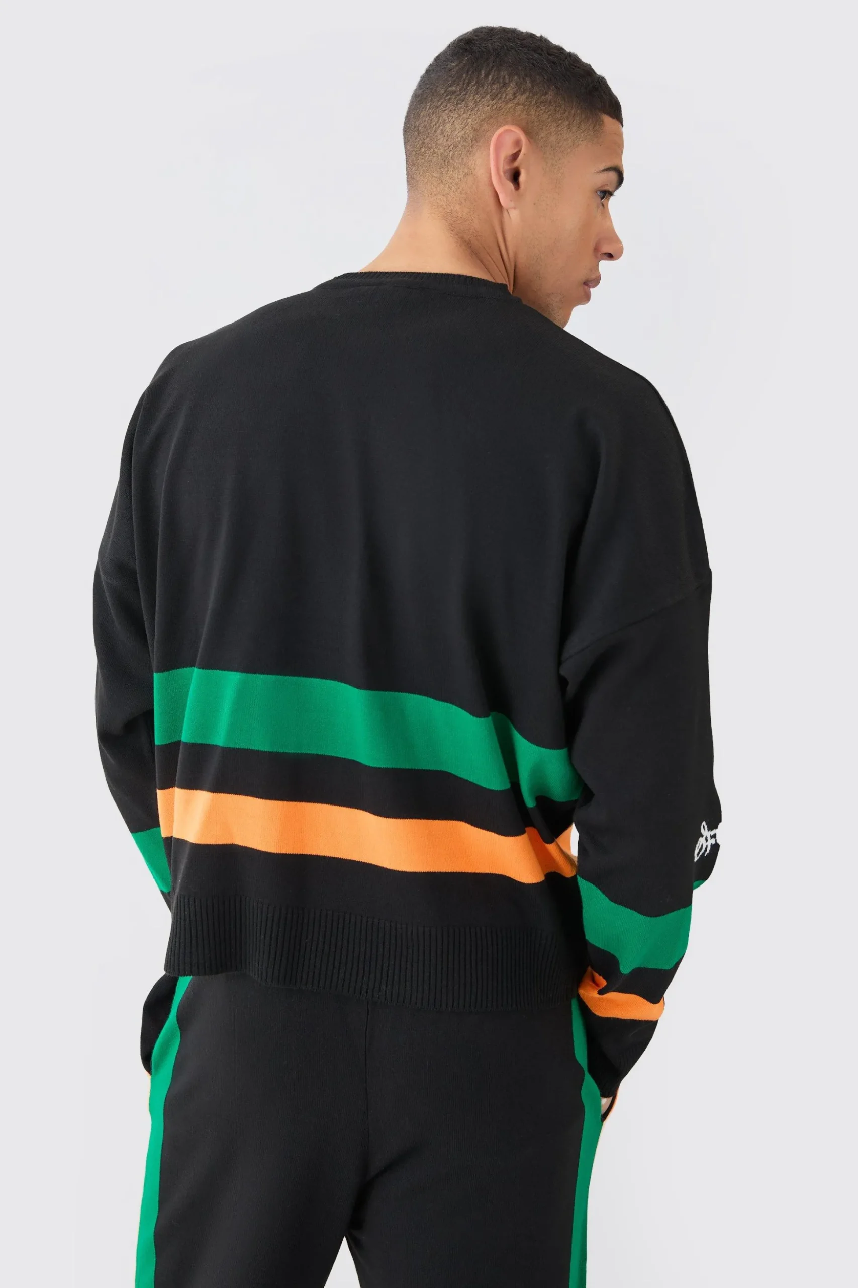 Boxy Moto Knitted Jumper | BoohooMAN UK