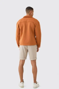 Boxy Neoprene Zip Overshirt | BoohooMAN UK