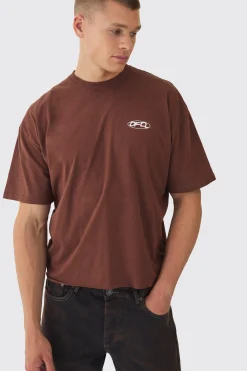 Boxy OFCL Wash Print T-Shirt | BoohooMAN UK