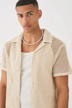 Boxy Open Stitch Shirt | BoohooMAN UK