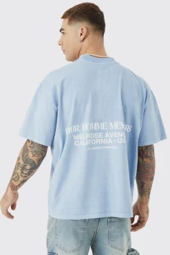 Boxy Overdyed Heavyweight Graphic T-shirt | BoohooMAN UK