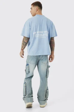 Boxy Overdyed Heavyweight Graphic T-shirt | BoohooMAN UK