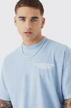 Boxy Overdyed Heavyweight Graphic T-shirt | BoohooMAN UK
