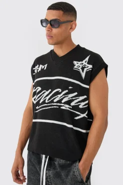 Boxy Oversized Moto V Neck Vest | BoohooMAN UK
