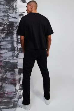 Boxy Oversized Premium Silicone Print T-shirt | BoohooMAN UK