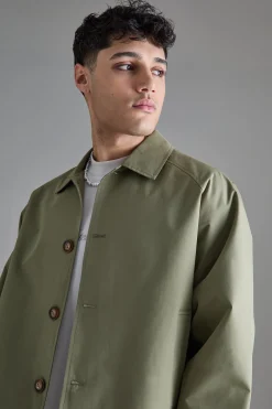 Boxy Oversized Trench Coat | BoohooMAN UK