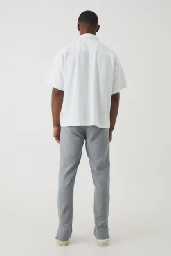 Boxy Pique Interlock Utility Pocket Shirt | BoohooMAN UK